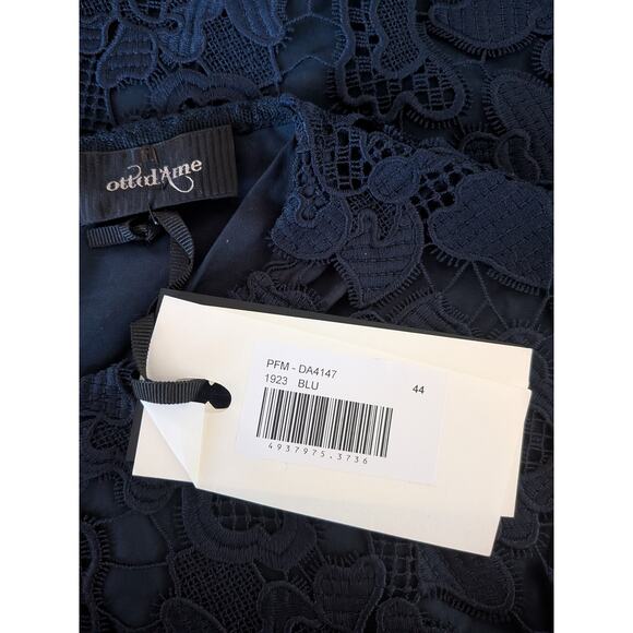OTTOD'AME Cotton Blue Lace Shift Dress w/ Tags Italy Size 8 - Picture 5 of 7